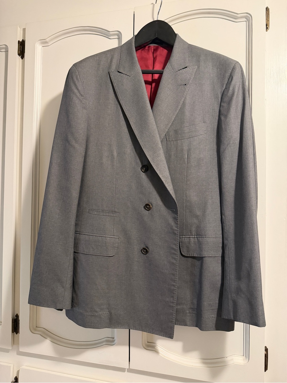 Authentic Brunello Cucinelli Light Gray Double-Breasted Sport Coat
